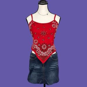 vintage red bandana tank